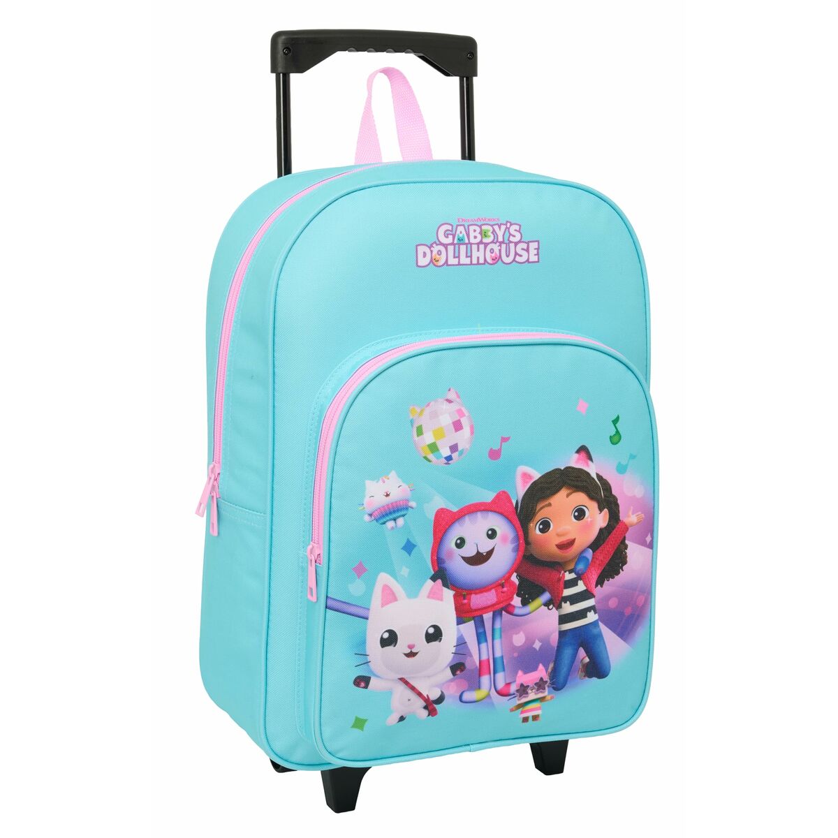 School Rucksack with Wheels Gabby's Dollhouse Blue Pink 32 x 42 x 14 cm - Image 4