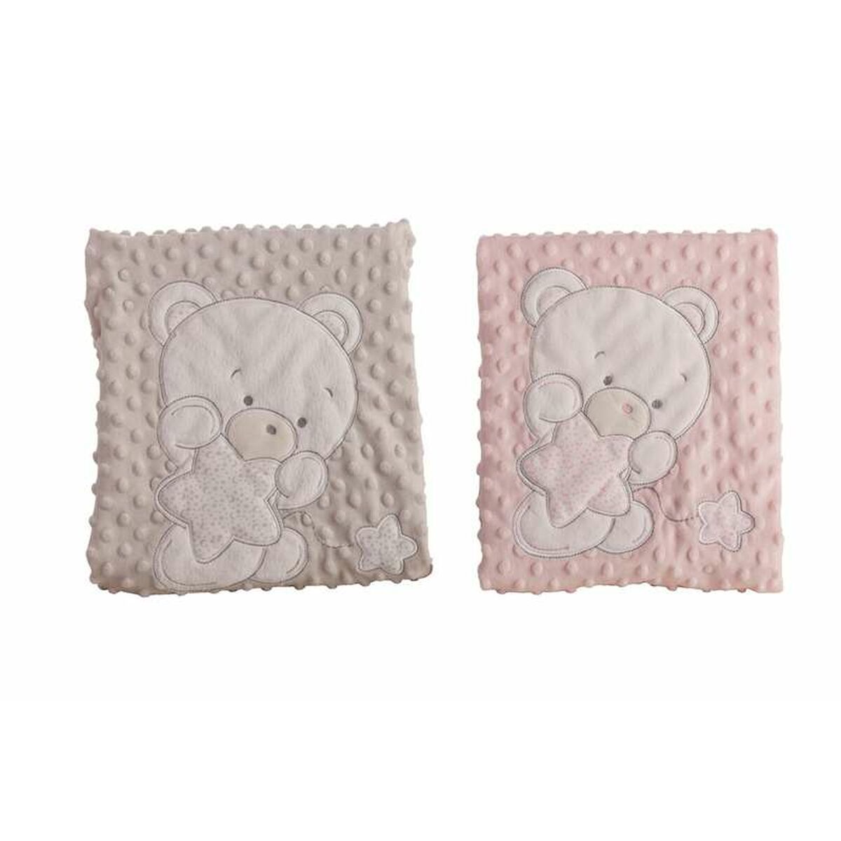 Baby blanket Bear Pink Embroidery Double - Image 3