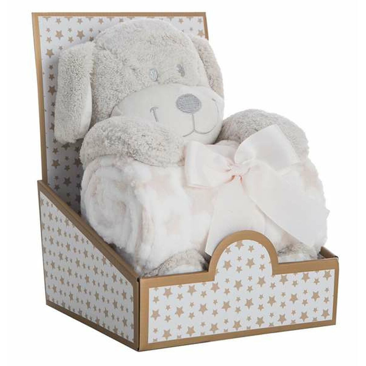Gift Set for Babies Coralina Fluffy toy Blanket Dog 100 x 75 cm - Image 2