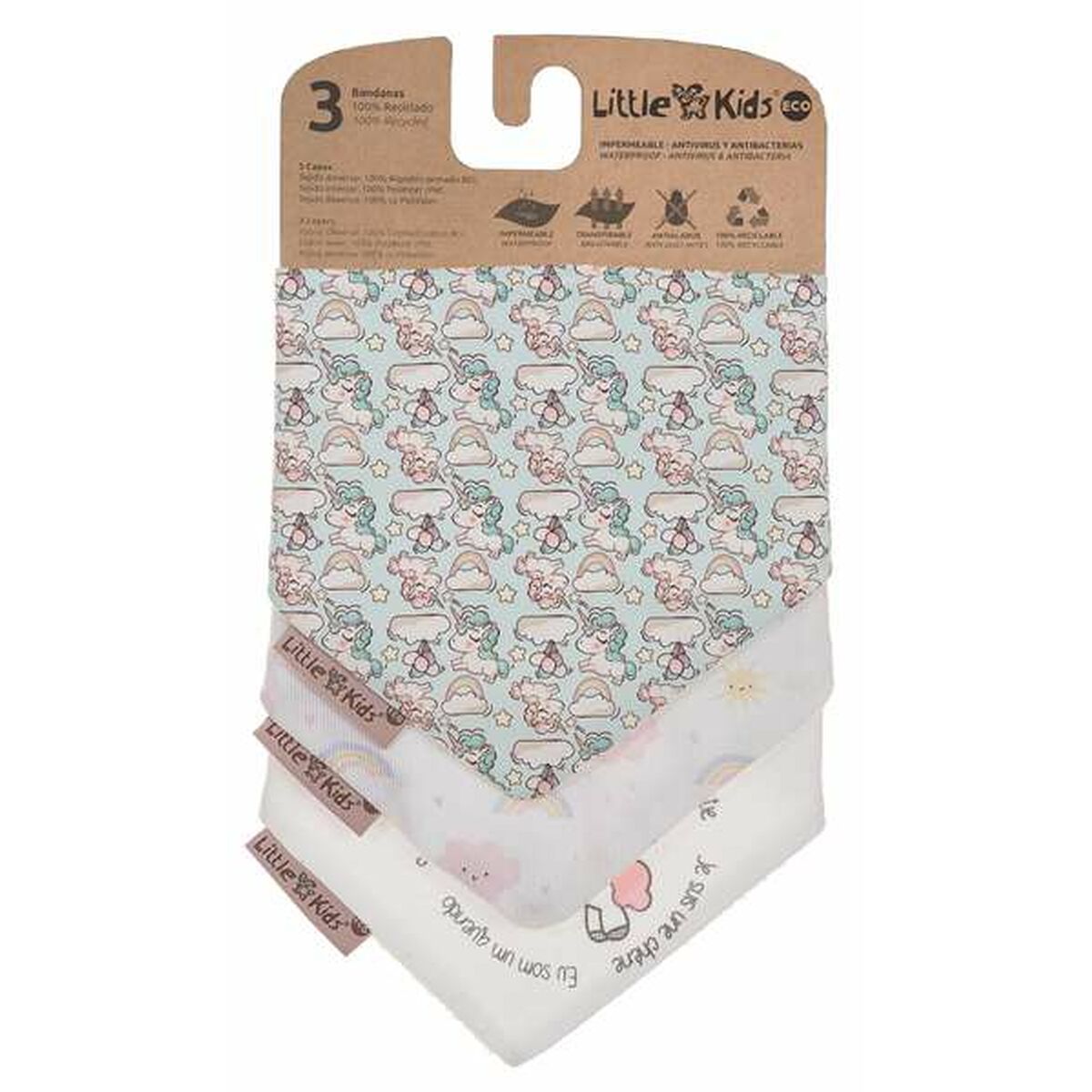Bib Set Unicorn 42 x 16 cm 3 Pieces - Image 2